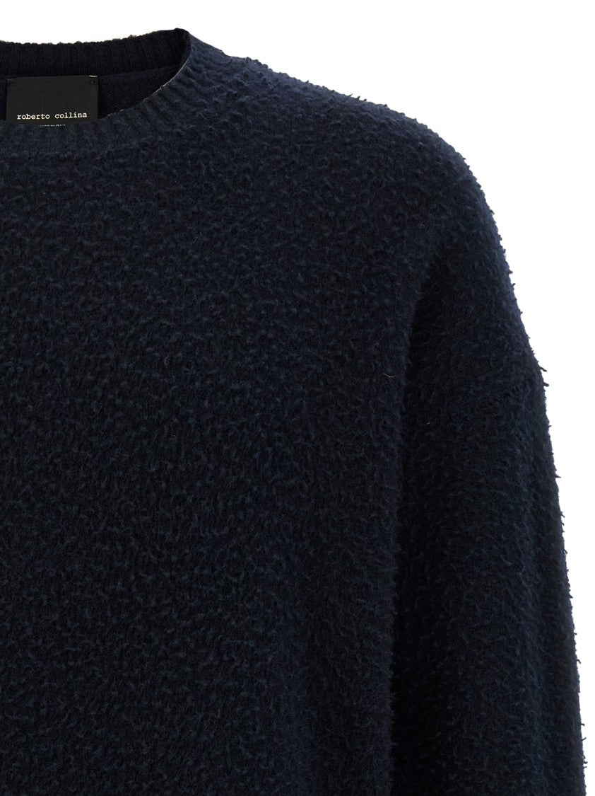 Roberto Collina Crew Neck Wool Sweater With Casentino Texture