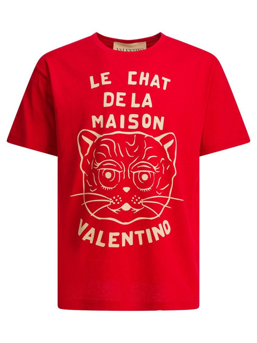 Valentino Red Graphic Print T-Shirt