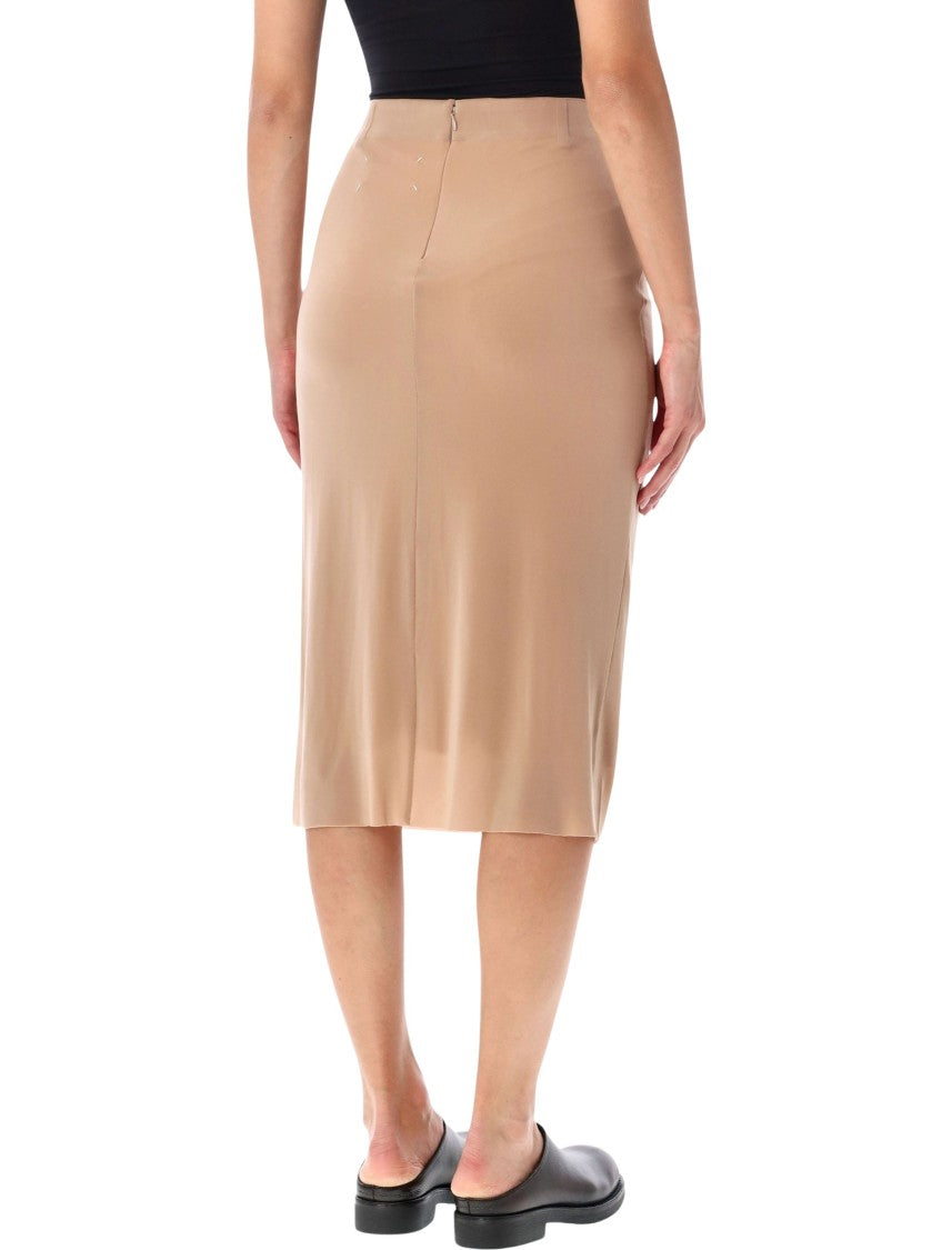 Maison Margiela Double-Layer Semi-Sheer Fusion Midi Skirt