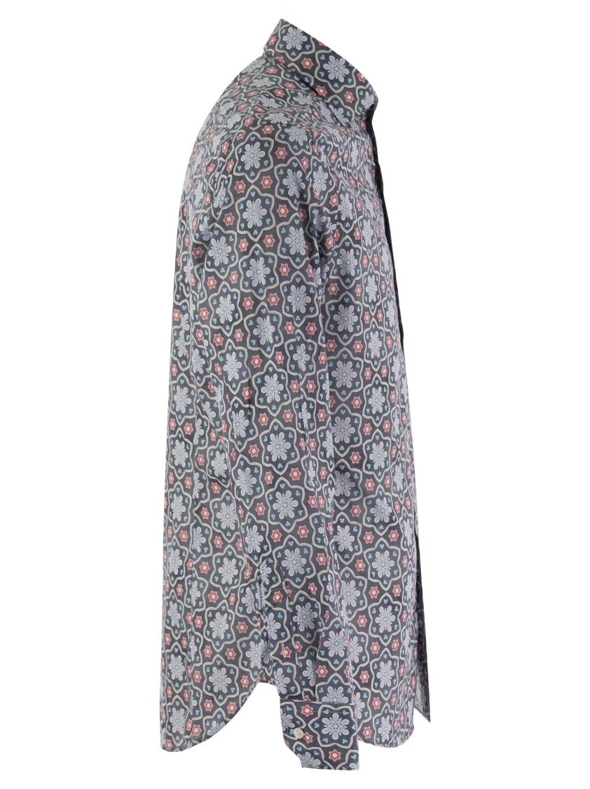 Fedeli Printed Stretch Cotton Voile Shirt