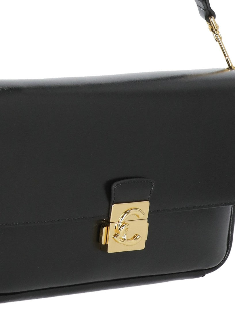 Coccinelle C-Me Lock Large Shoulder Bag With Polished Leather Finish