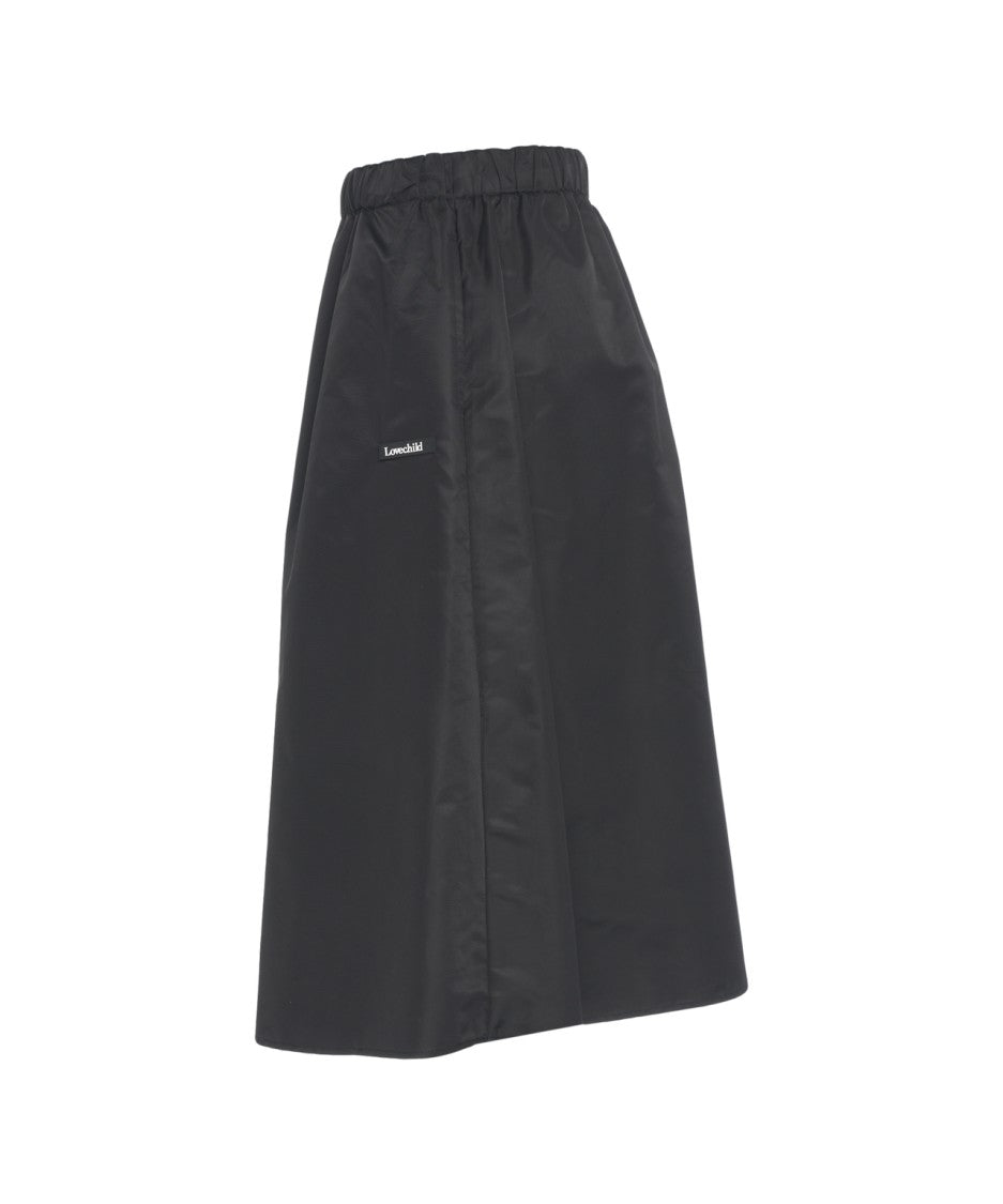 Loveshild 1979 Flared A-Line Midi Skirt In Shimmering Taffeta