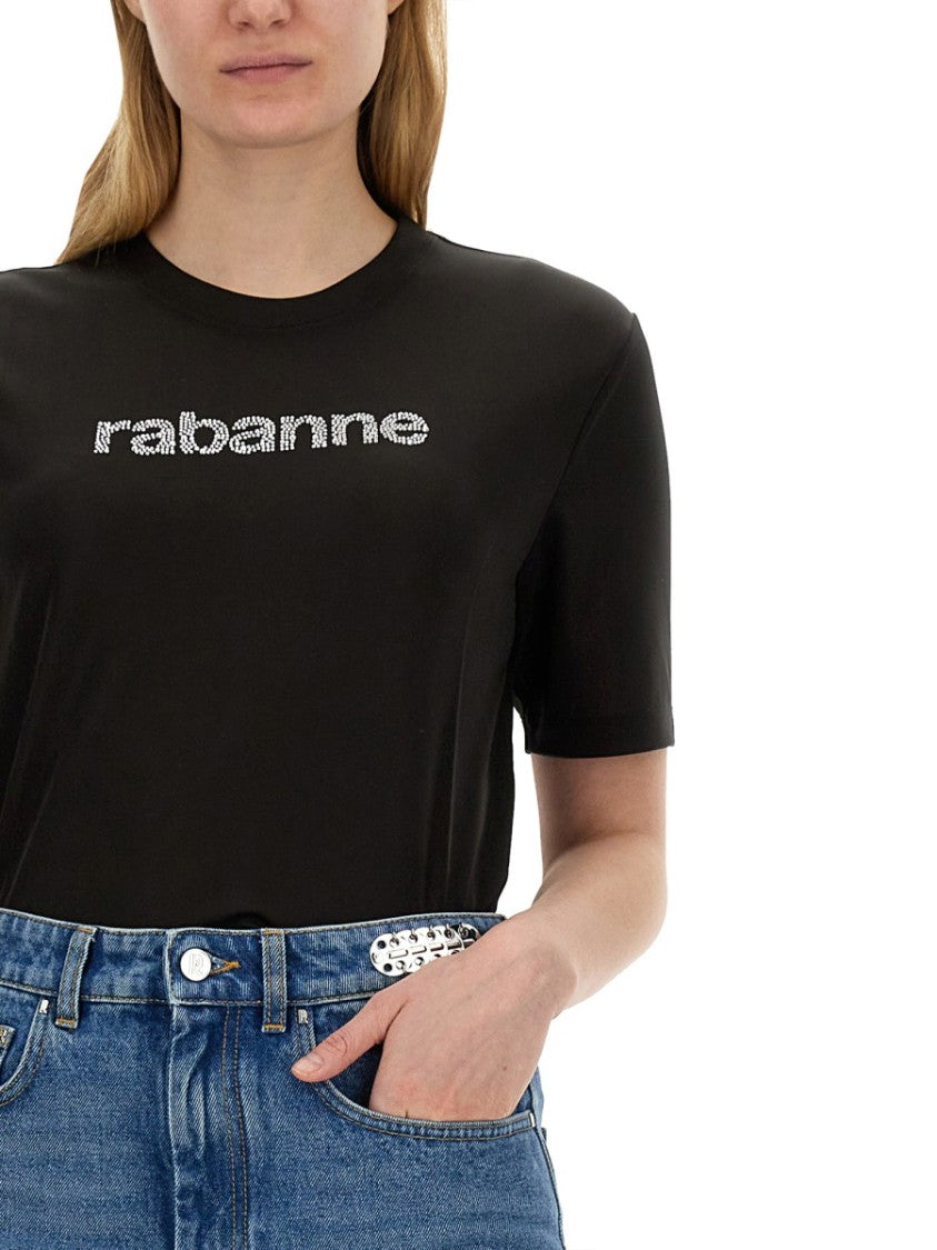 Rabanne Regular Fit T-Shirt With Sparkling Logo Design