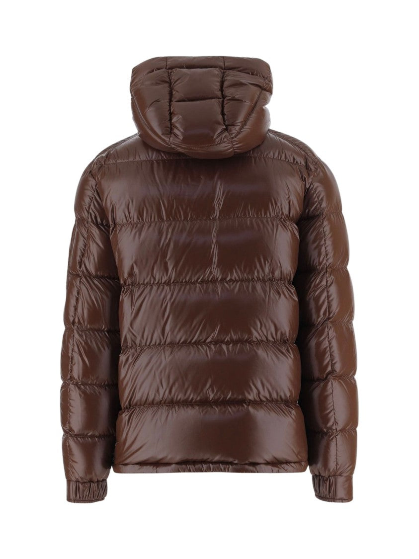 Herno Brown Hooded Glossy Quilted Polyamide Down Jacket