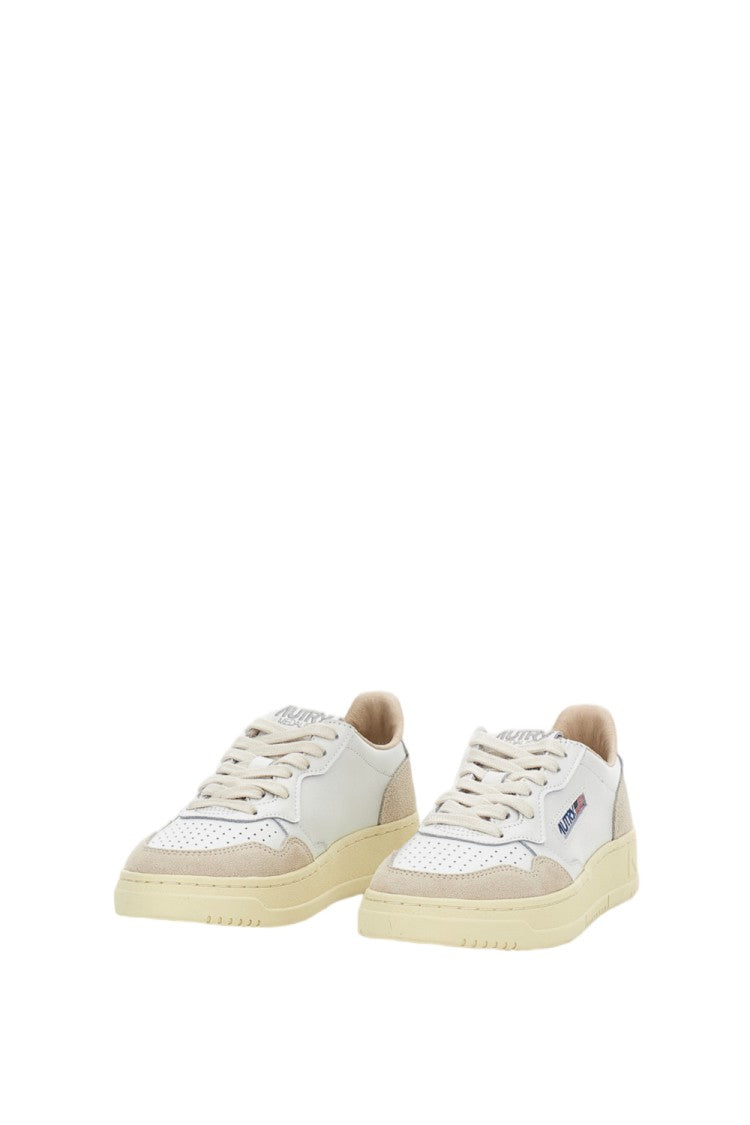 Autry White Medalist Low Leather Suede Sneakers