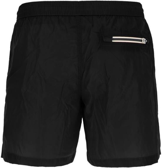 Moncler Black Lightweight Polyamide Shorts With Adjustable Waist
