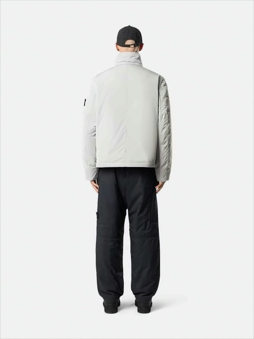Stone Island Boxy Cropped Jacket With High Stand Collar