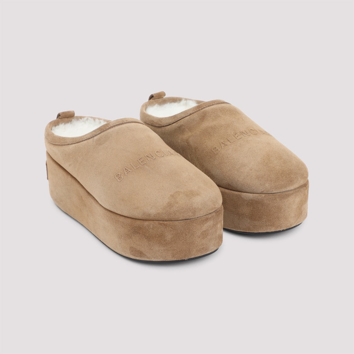 Balenciaga Plush Calf Leather Slippers