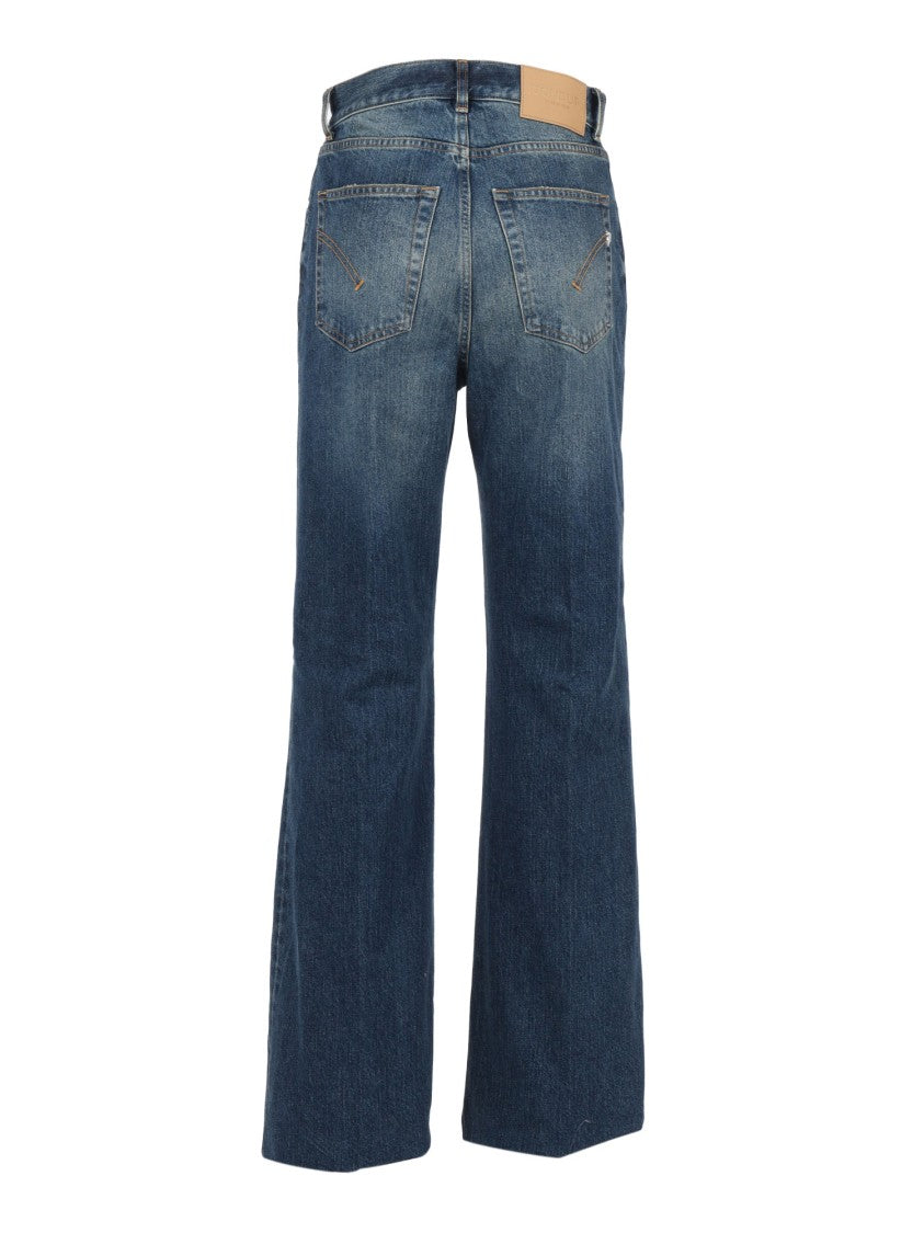 Dondup High-Waisted Straight-Leg Jeans With Classic Five-Pocket Design