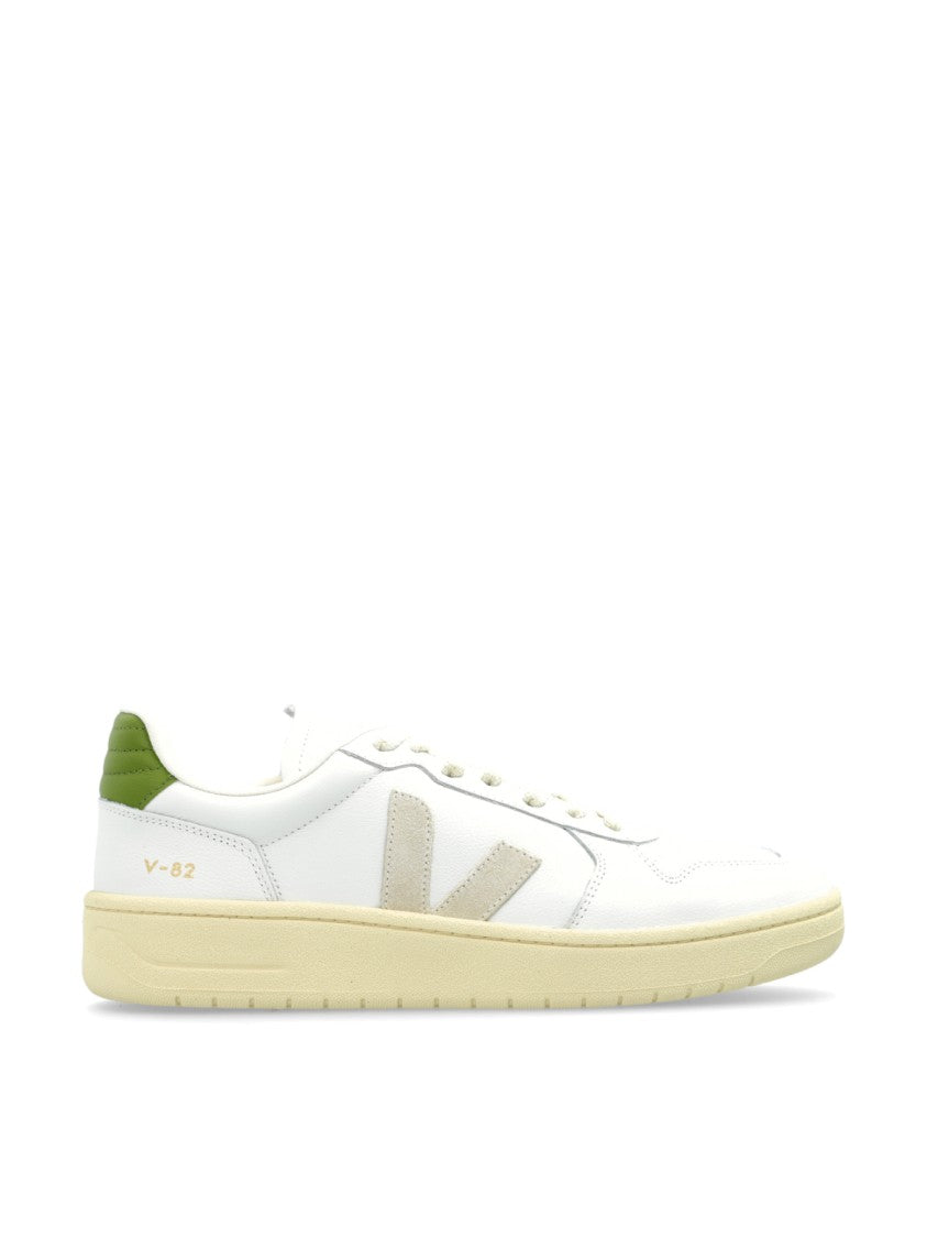 Veja White V-82 Ii Grained Leather Sneakers