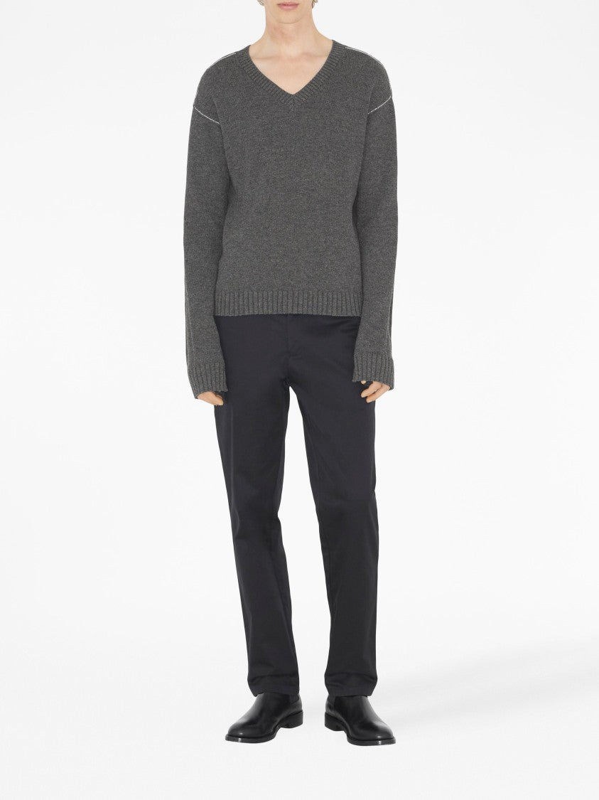 Burberry Denton Straight-Leg Black Cotton Trousers