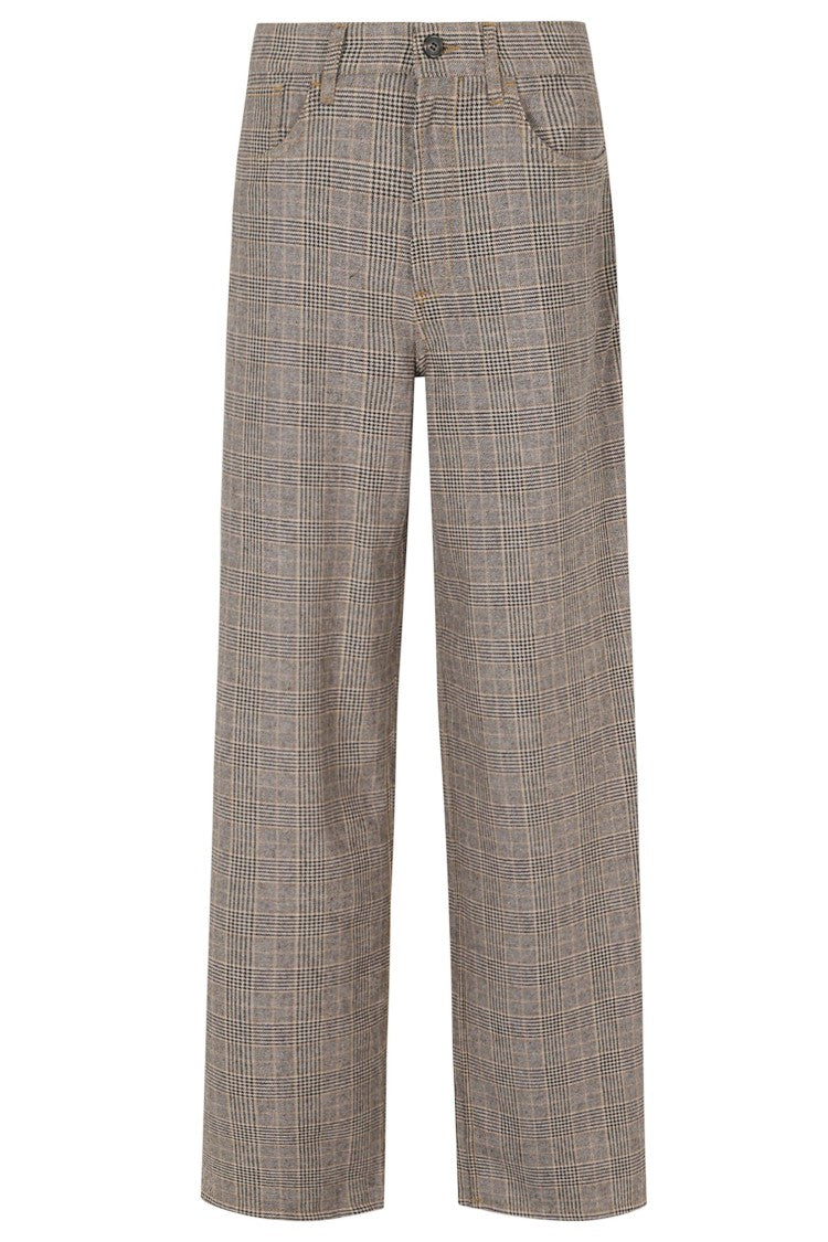 Department 5 Express Multicolored Plaid Wide-Leg Pants
