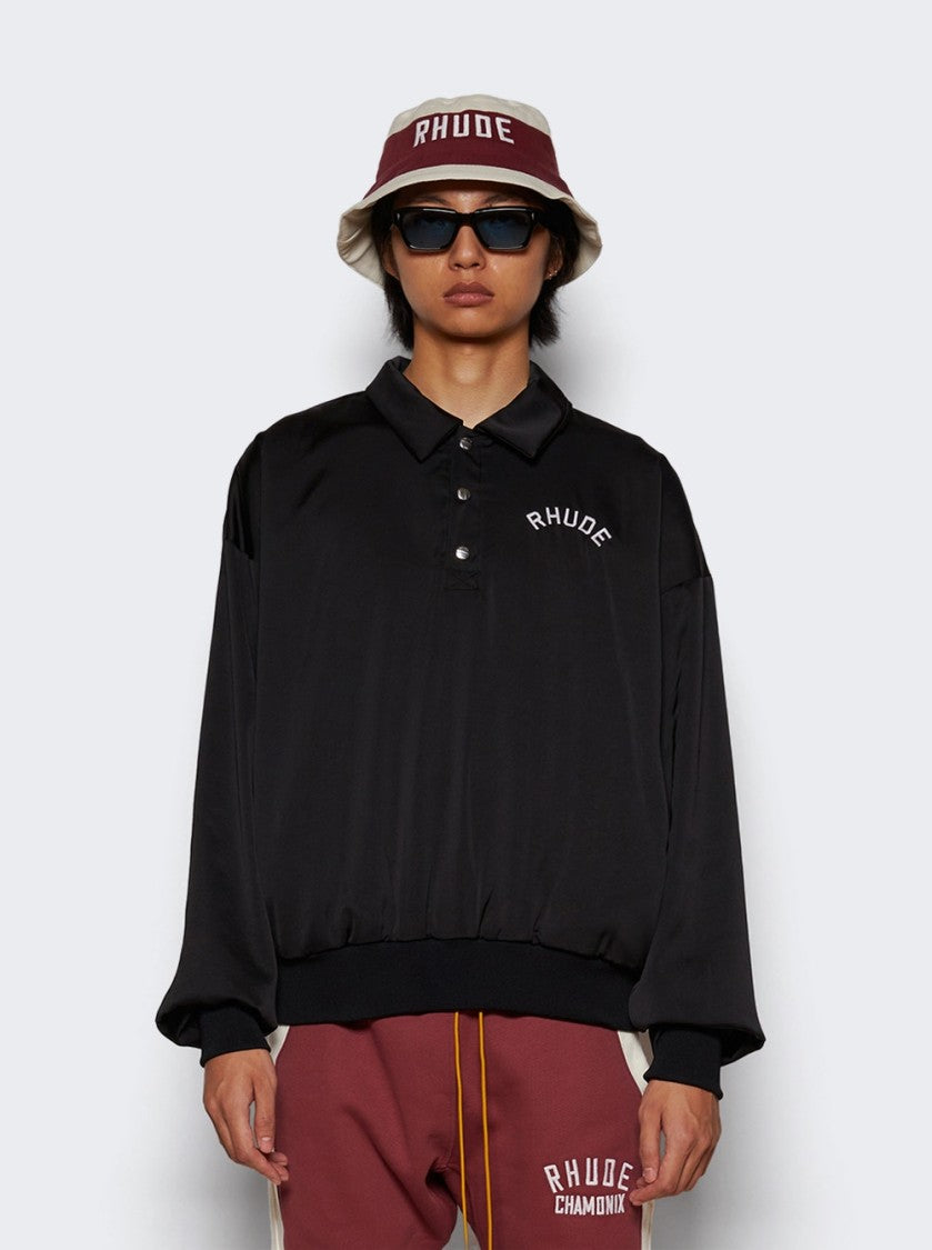 Rhude Rhude Vintage Satin Rugby Pullover Black