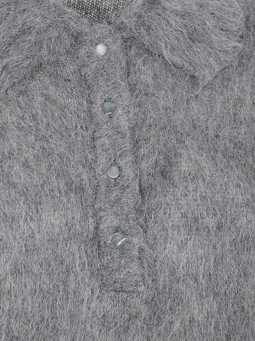 Chloé Alpaca Wool-Blend Knit Polo Shirt
