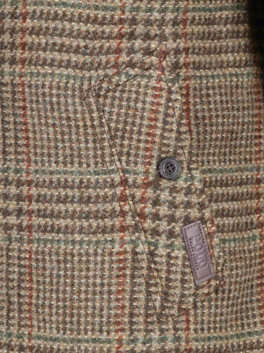 Polo Ralph Lauren Multicolor Checkered Wool Jacket With Classic Collar And Button Closure
