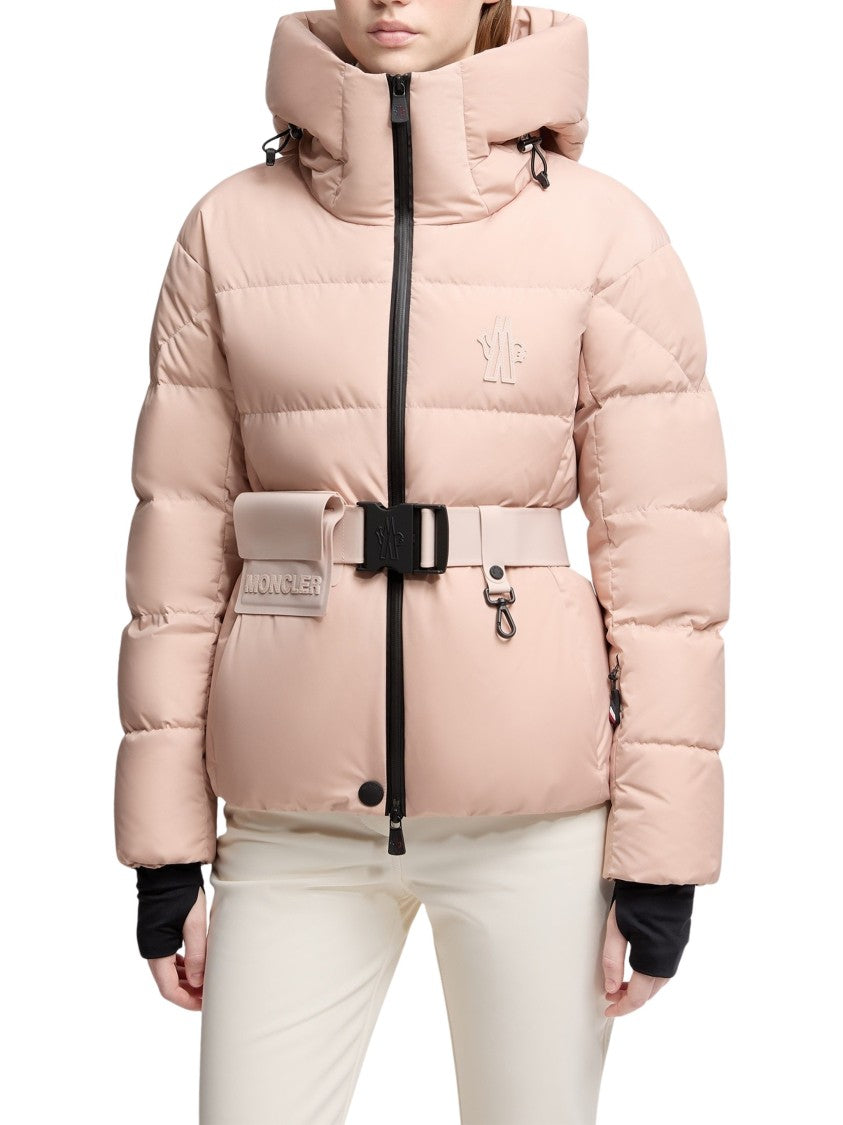 Moncler Grenoble Quilted Insulated Jacket With Adjustable Belt And Hood