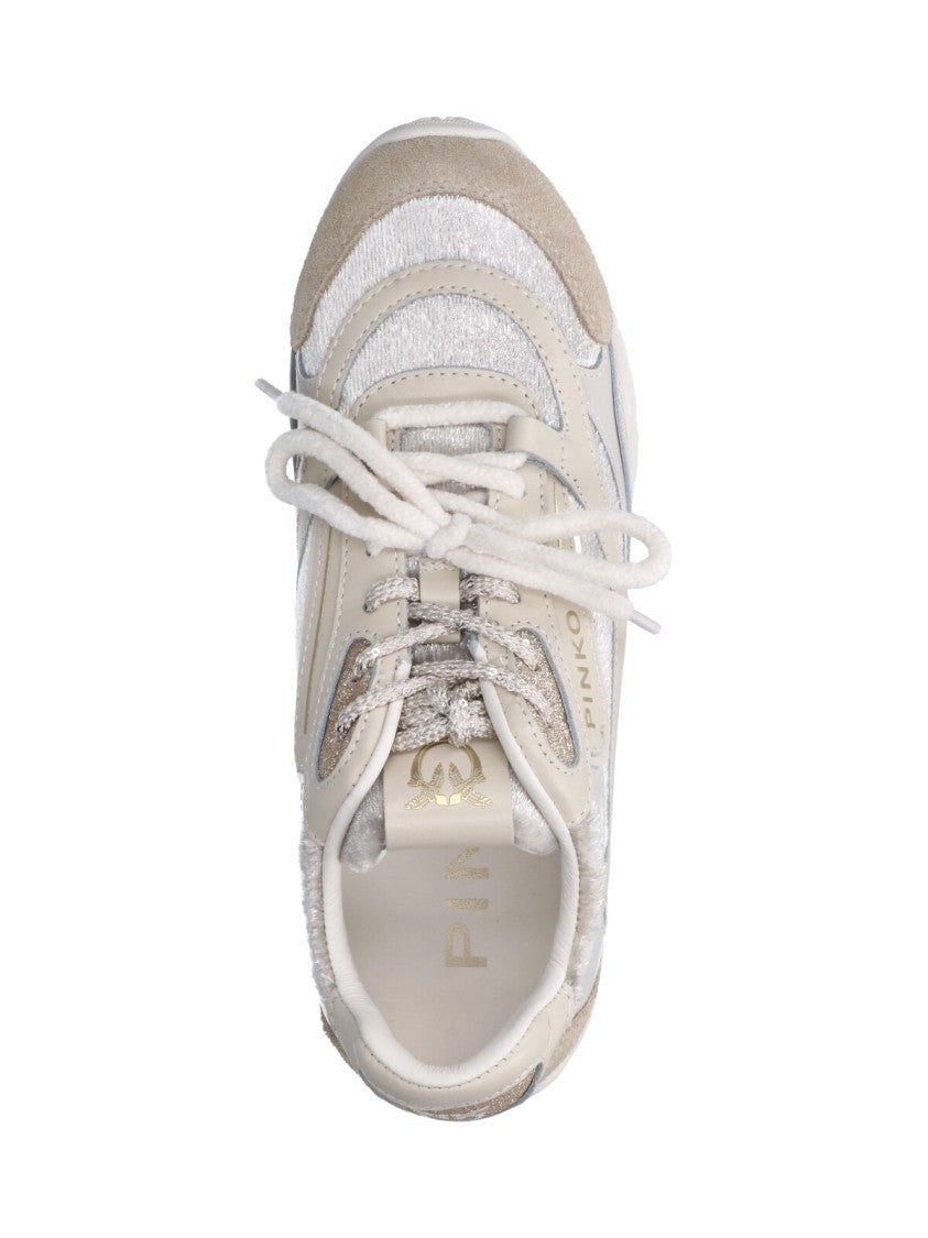 Pinko Gray Yulia 01 Leather Sneakers