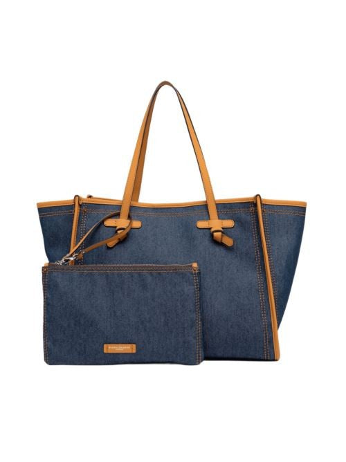 Marcella Denim-Effect Handbag With Pouch