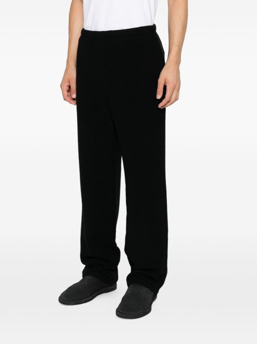 Rier Wide-Leg Black Trousers With Elasticated Waistband