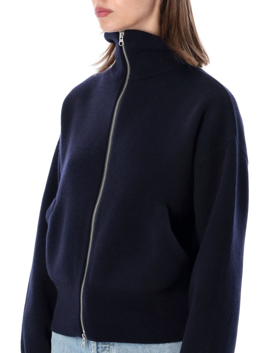 Extreme Cashmere Xtra Cute 3D Jacquard Cashmere Cropped Bomber Cardigan