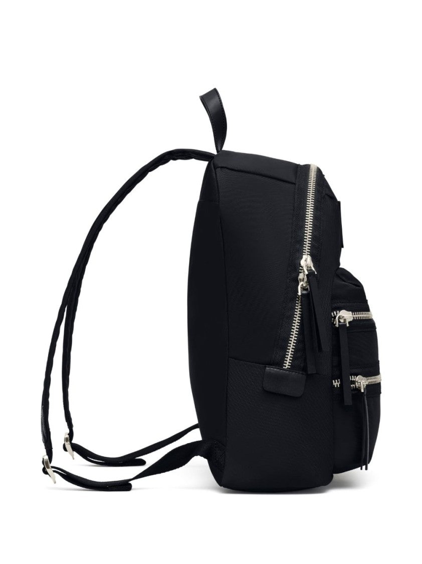 Marc Jacobs Black Large Zipped Logo Nylon Backpack