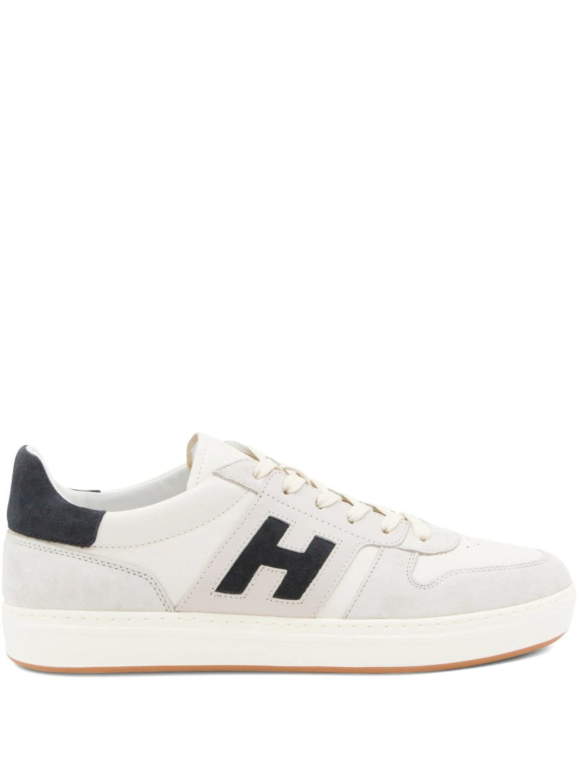 Hogan Off-White Low-Top Suede Accent Sneakers