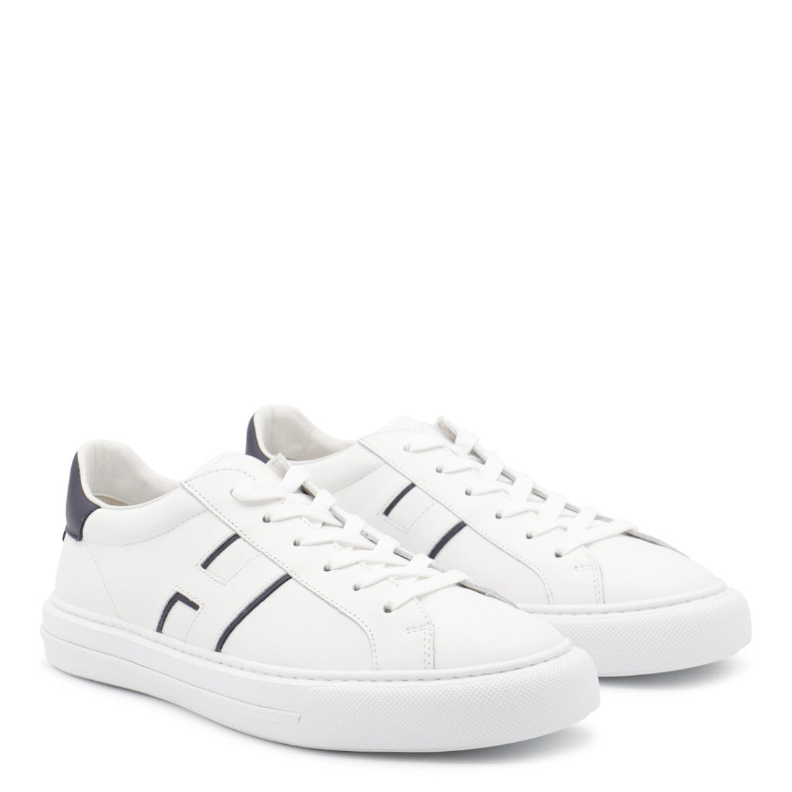 Hogan White And Navy Leather H691 Sneakers