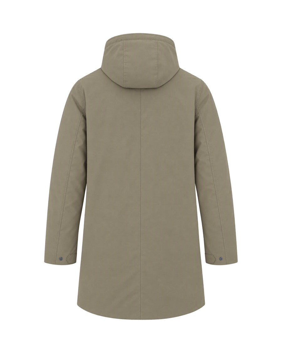 K-Way Mid-Length Micro Canvas Jacket With Eco-Friendly Insulation