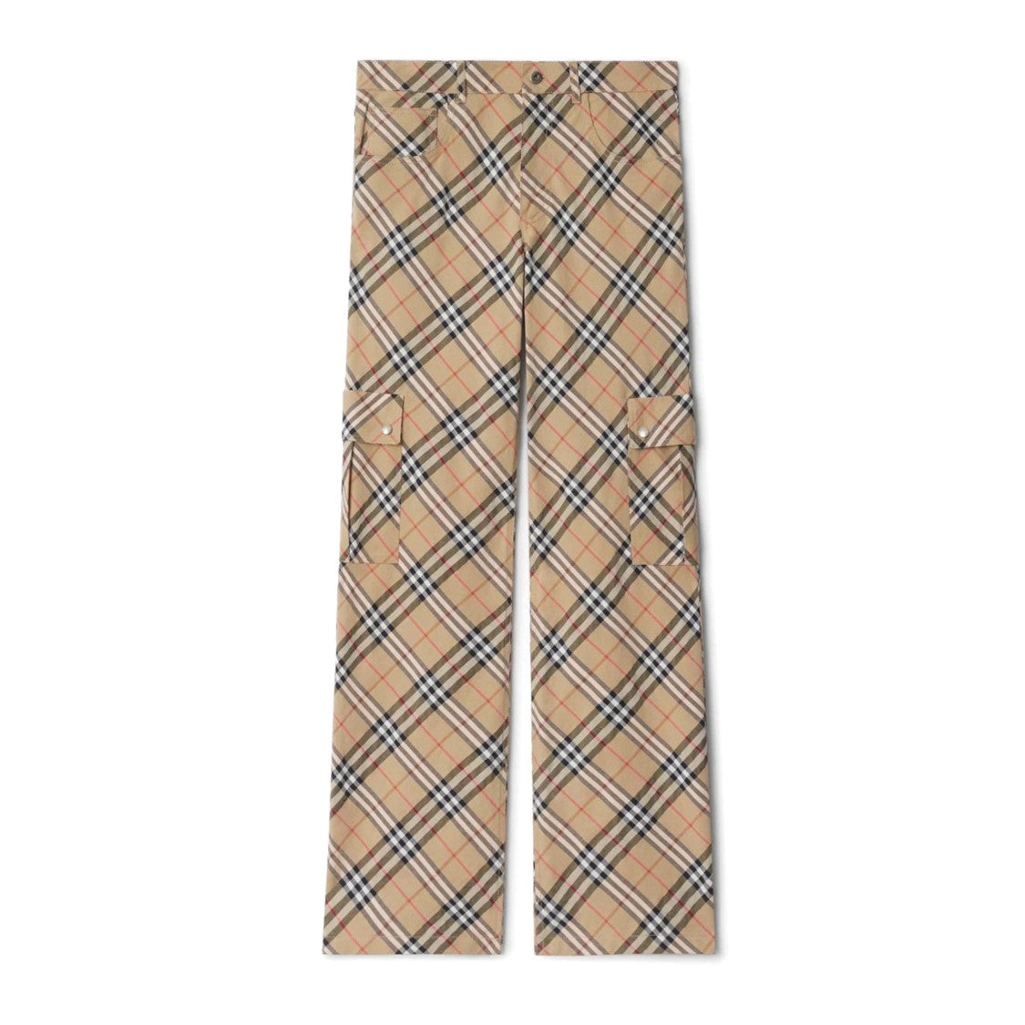 Burberry Plaid Cargo Trousers With Versatile Design