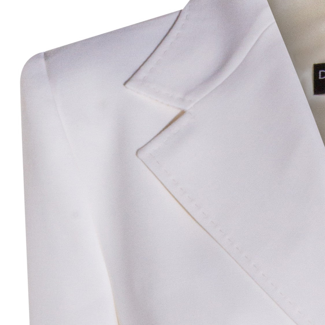 Dolce & Gabbana Double-Breasted White Wool Blazer With Structured Lapel