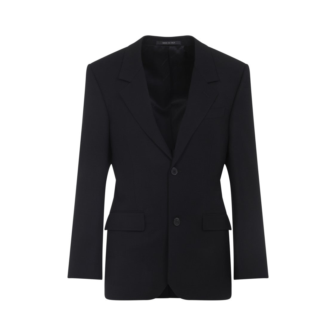 Balenciaga Tailored Black Cotton Jacket With Notched Lapels