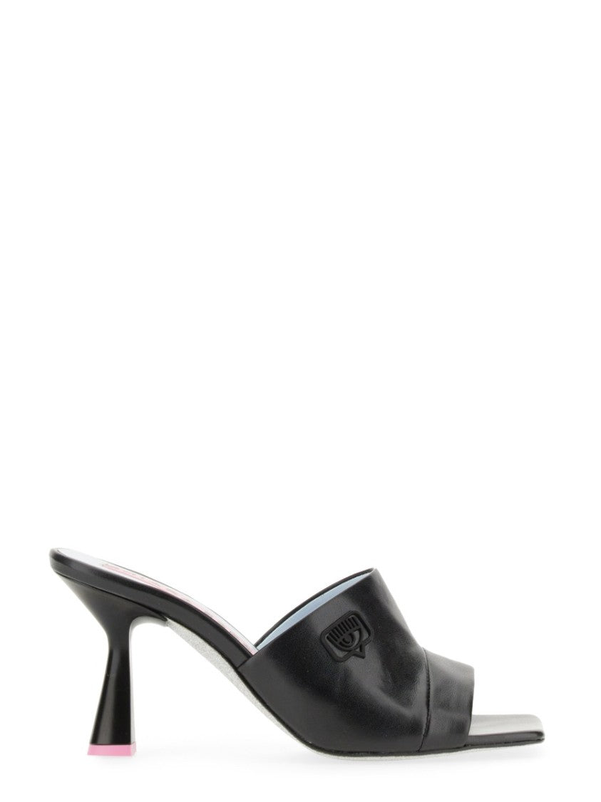 Chiara Ferragni Black Leather Sandal