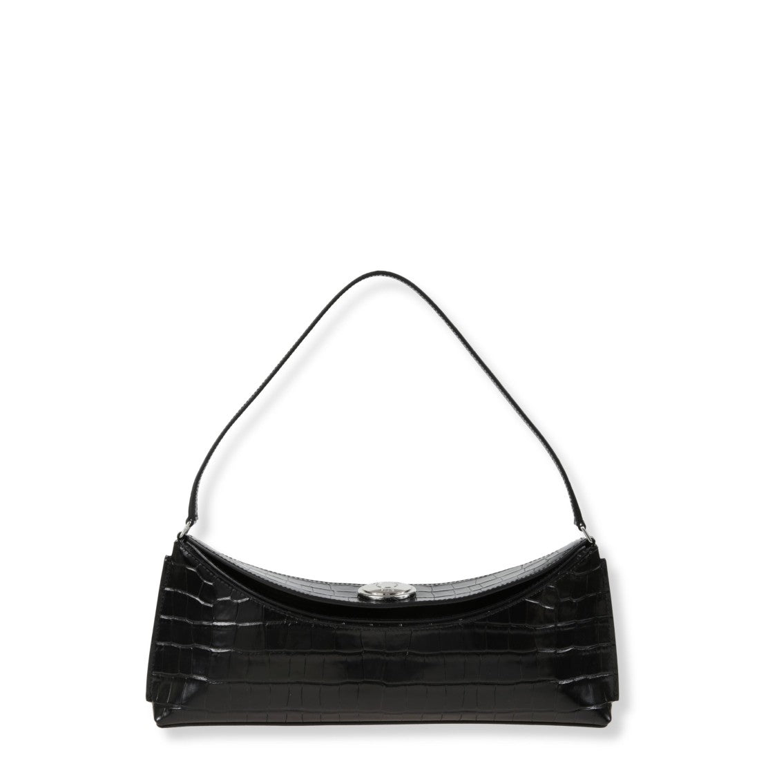 Jacquemus Structured Crocodile-Effect Leather Handbag With Magnetic Closure