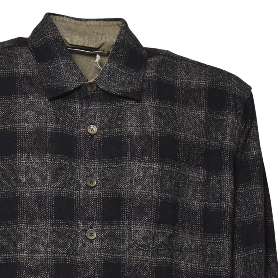 Our Legacy Checkered Long-Sleeve Button-Up Shirt With Textured Fabric
