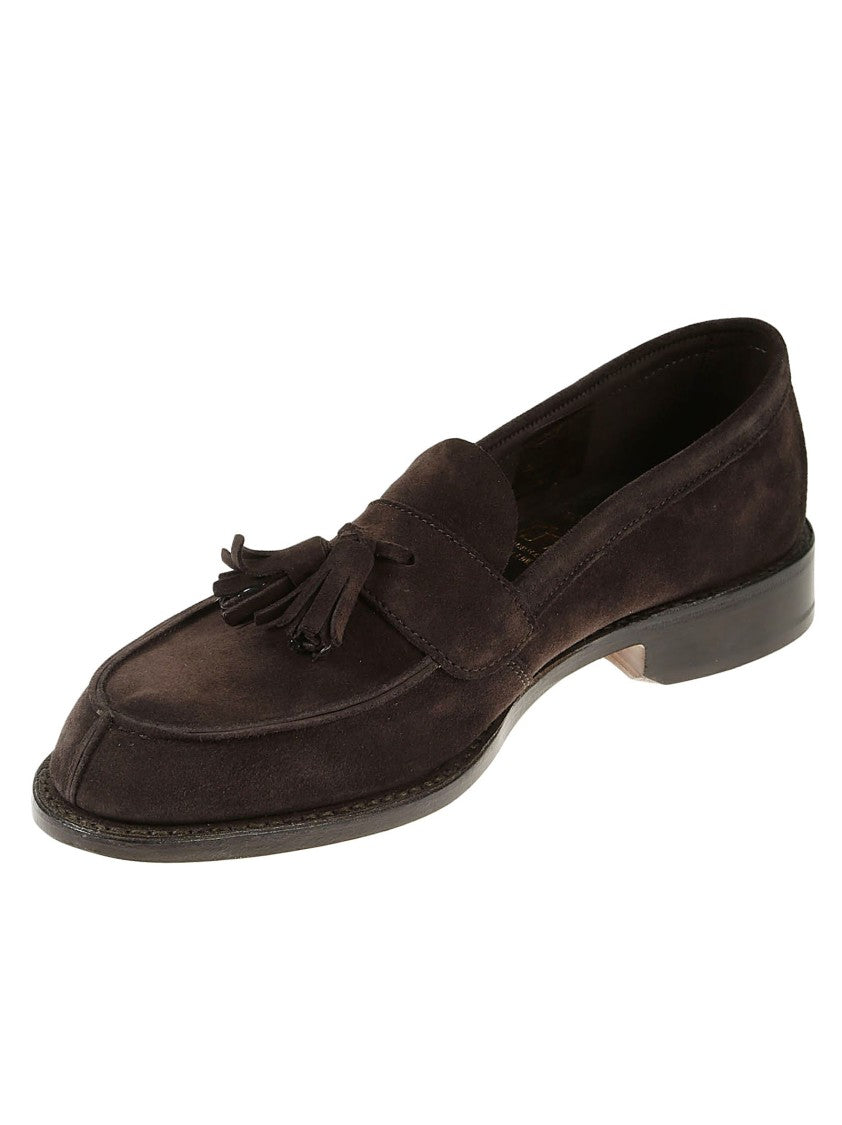 Tricker's Brown Suede Loafers With Tassel Detail