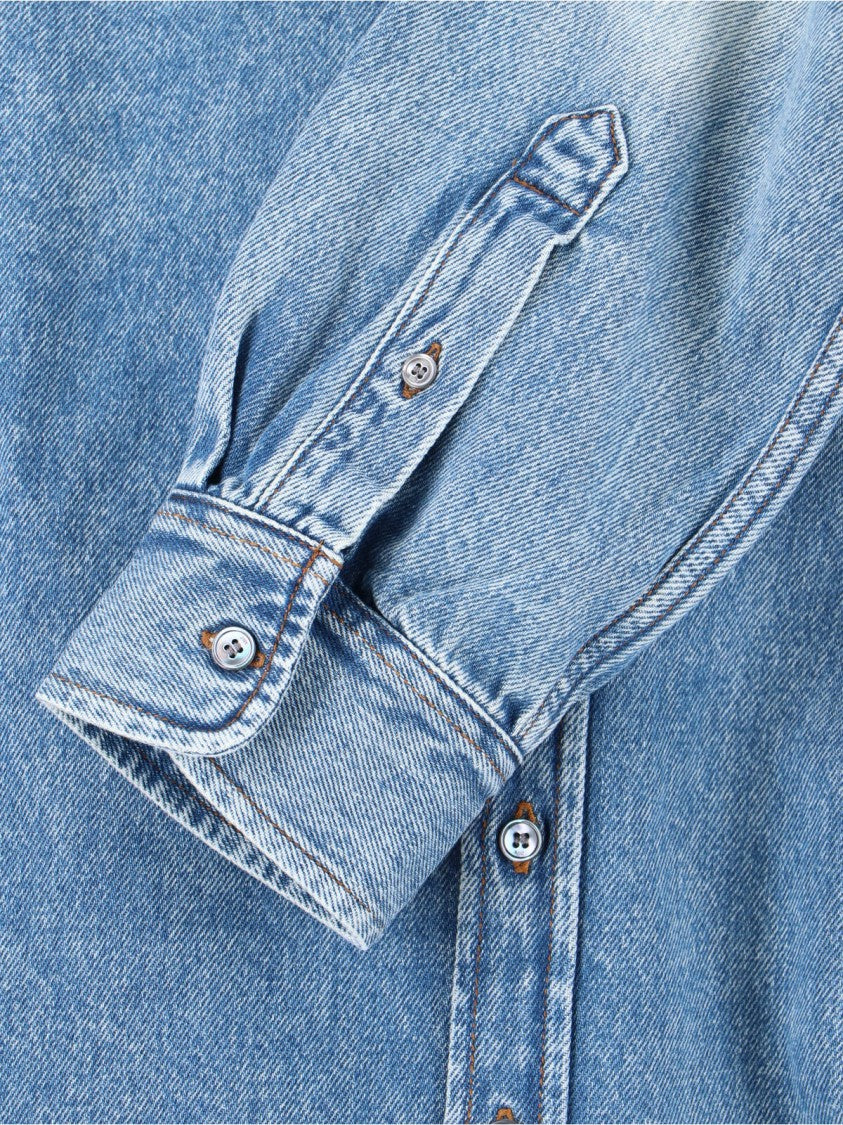 Ami Denim Logo Shirt – Light Blue