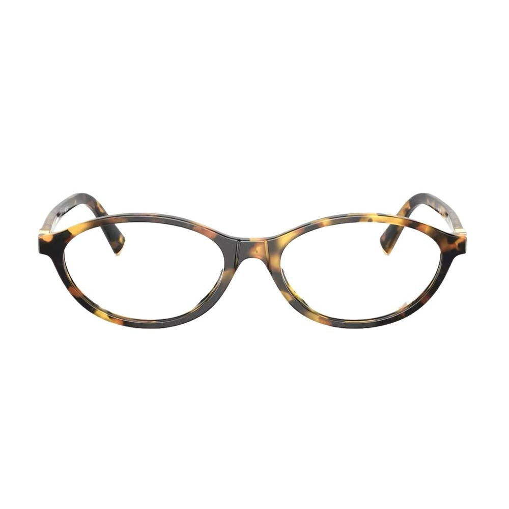 Miu Miu Havana Acetate Oval Sunglasses With Vertical Logo
