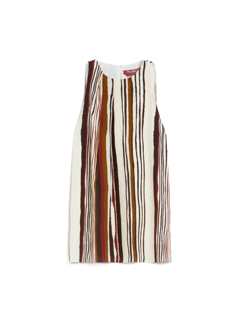 Max Mara Relaxed Fit Sleeveless Top With Abstract Stripe Design