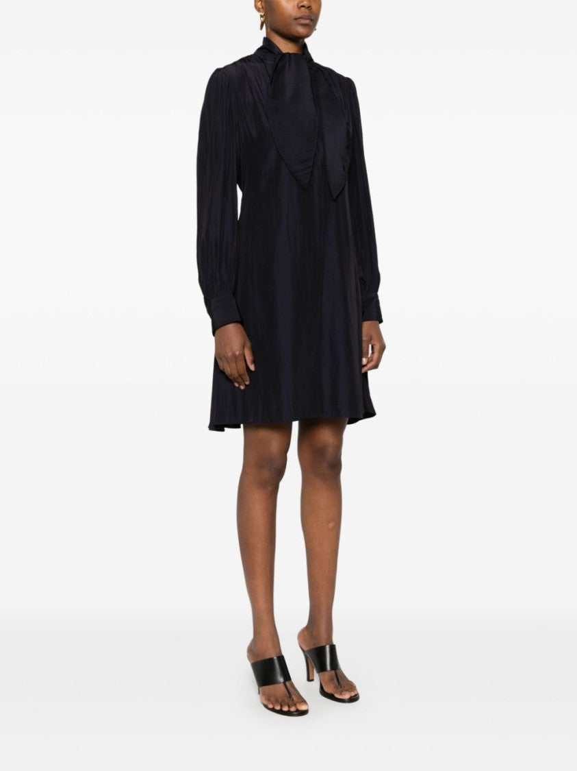 Lanvin Midnight Blue Draped Dress