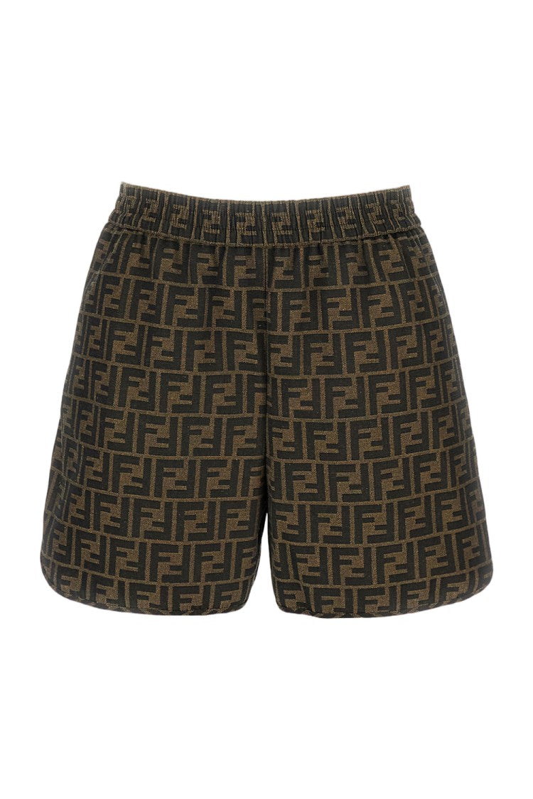 Fendi Ff Logo-Patterned Shorts With Elastic Waistband