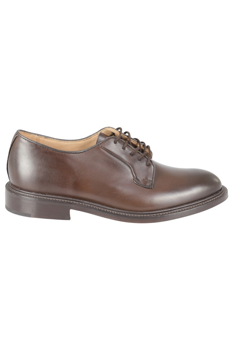 Tricker's Polished Espresso Brown Leather Lace-Up Shoes