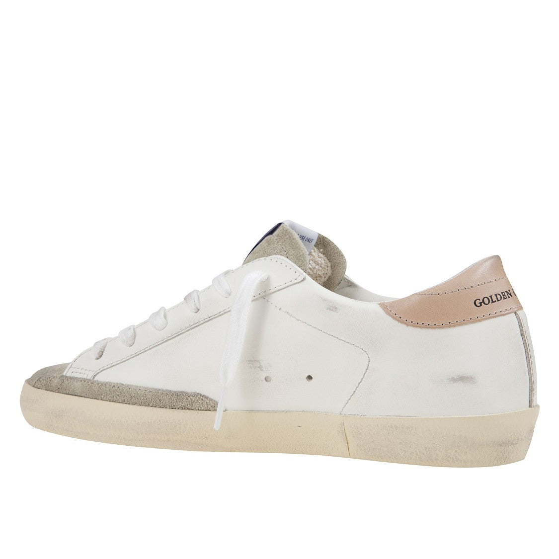 Golden Goose White Leather Sneakers With Glitter Star