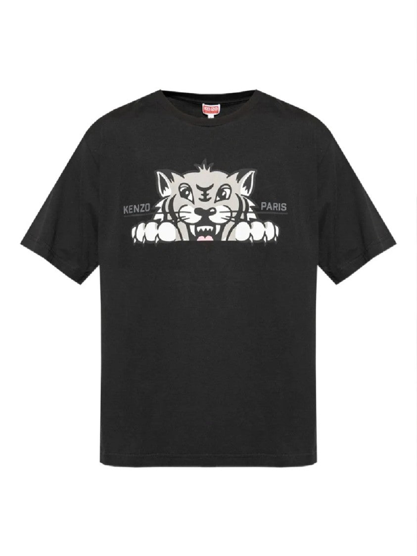 Kenzo Black Short-Sleeve Graphic T-Shirt