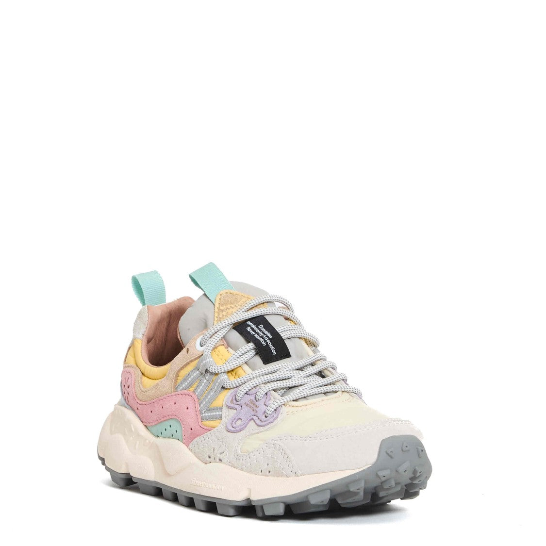 Flower Mountain Pastel Leather Sneakers With Chunky Sole