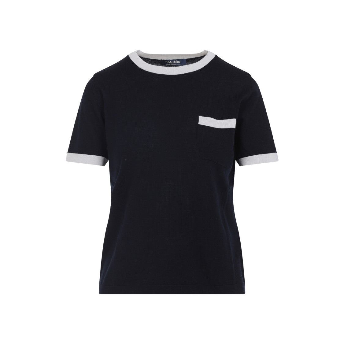 Max Mara Classic Black Virgin Wool T-Shirt