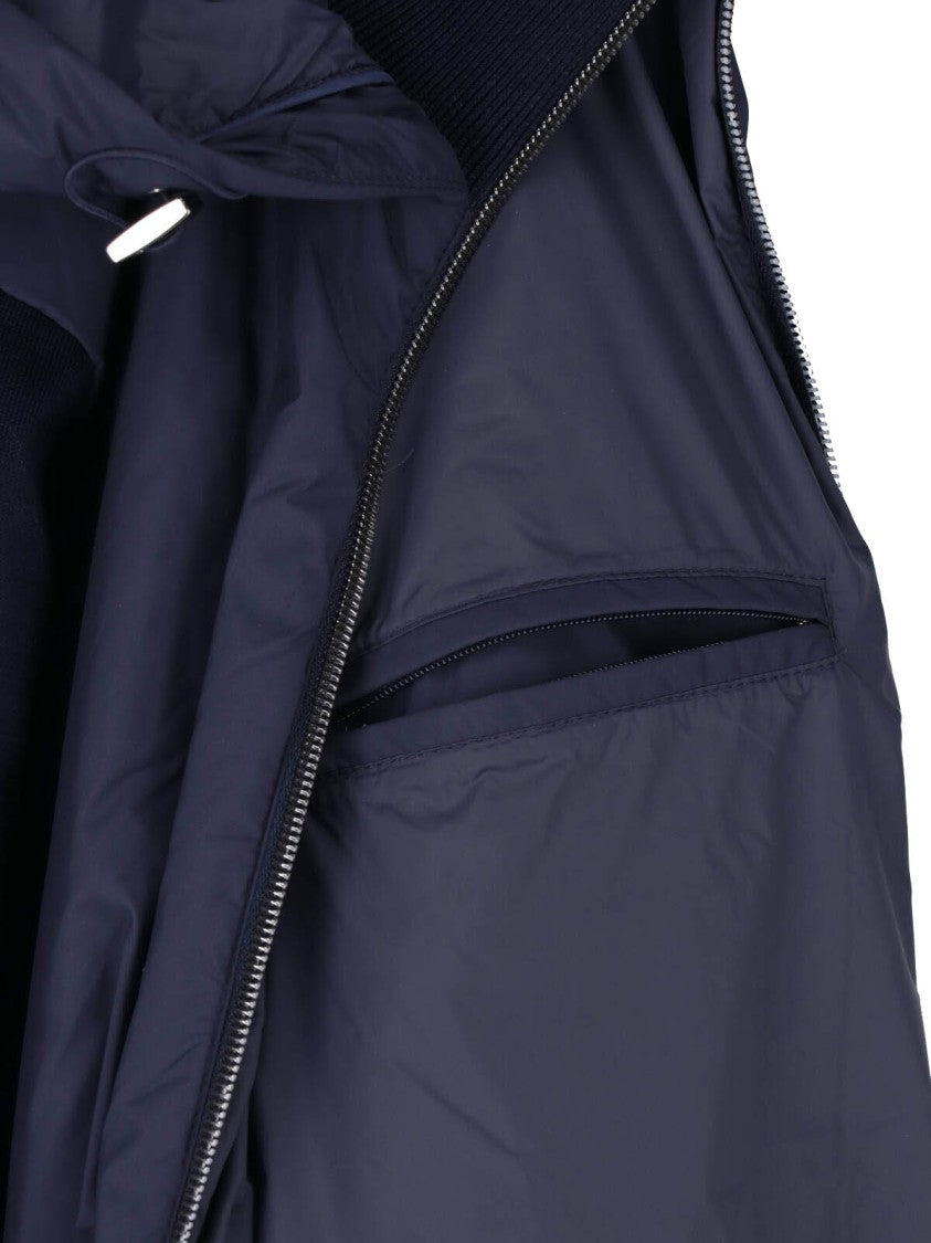Herno Blue Cotton-Blend Resort Hooded Jacket