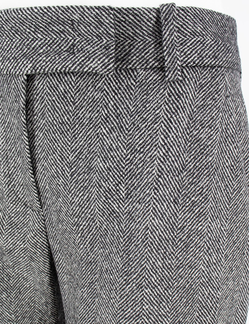 Ermanno Scervino Black Tailored Herringbone Trousers