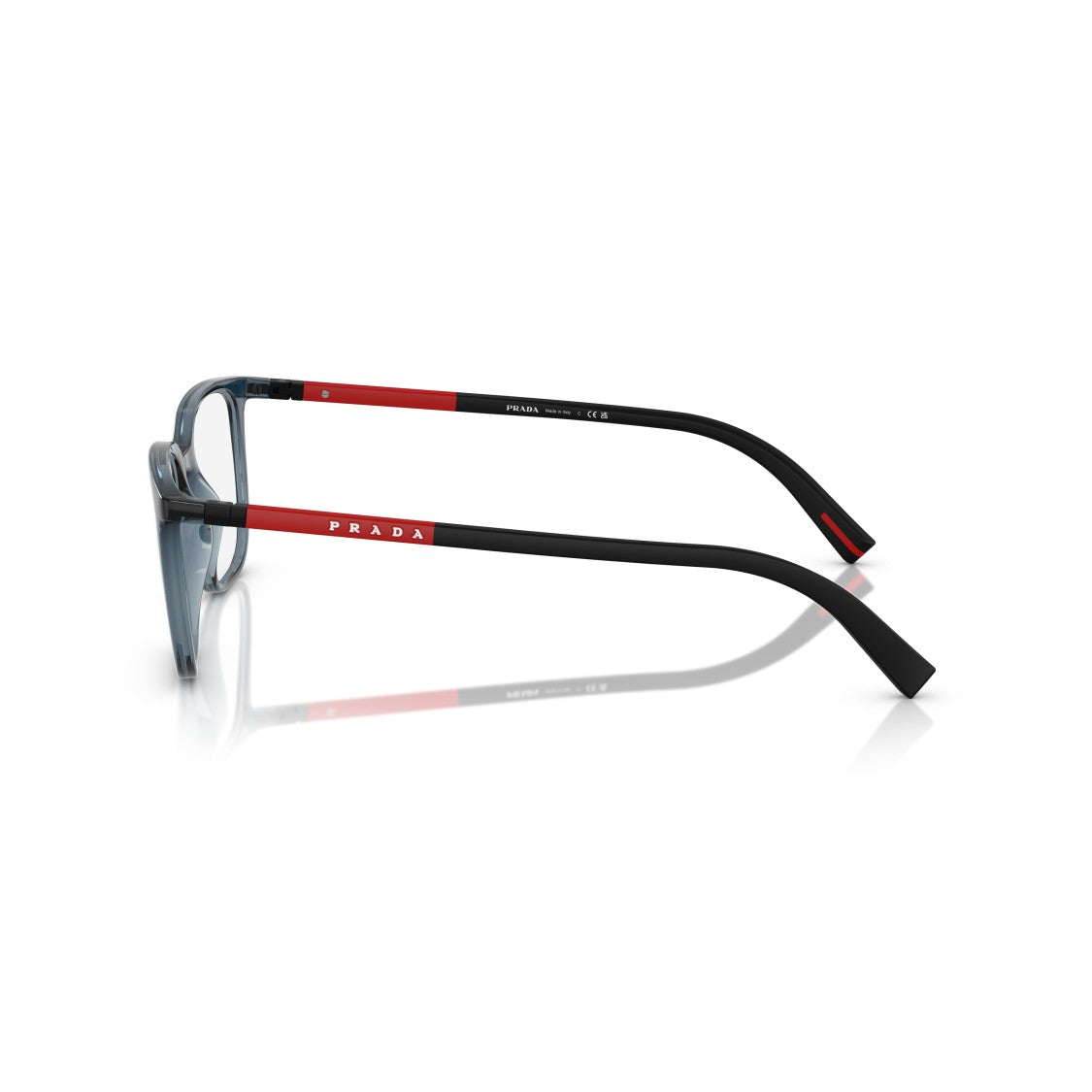 Prada Linea Rossa 0Ps 04Rv Translucent Smoky Blue Square Frame Eyeglasses