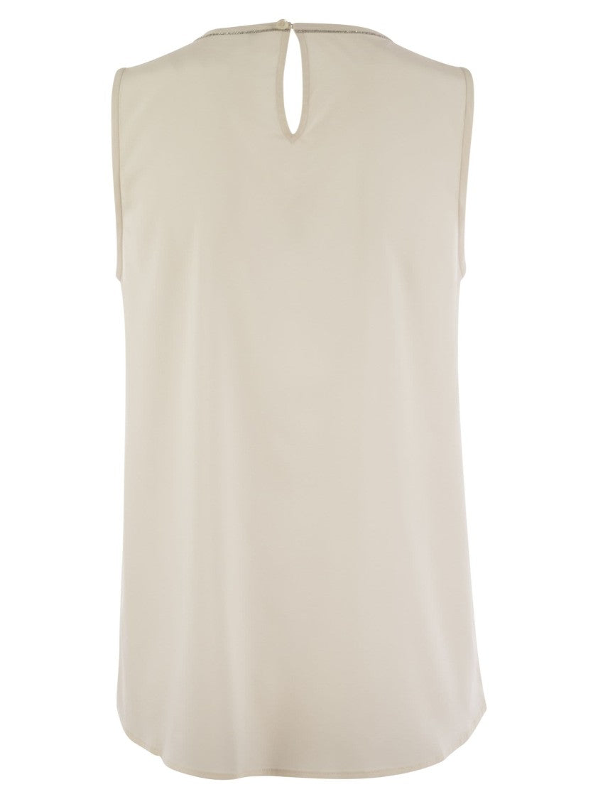 Peserico Stretch Silk Crepe De Chine Top