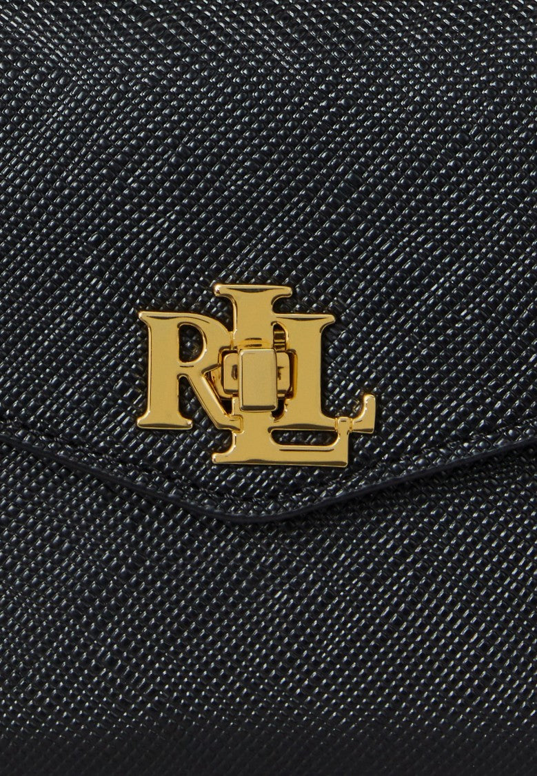 Lauren Ralph Lauren Structured Black Satchel With Adjustable Strap